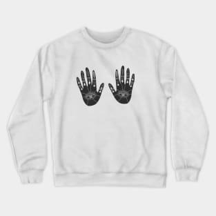 Witchy Cosmic Hands Black Crewneck Sweatshirt